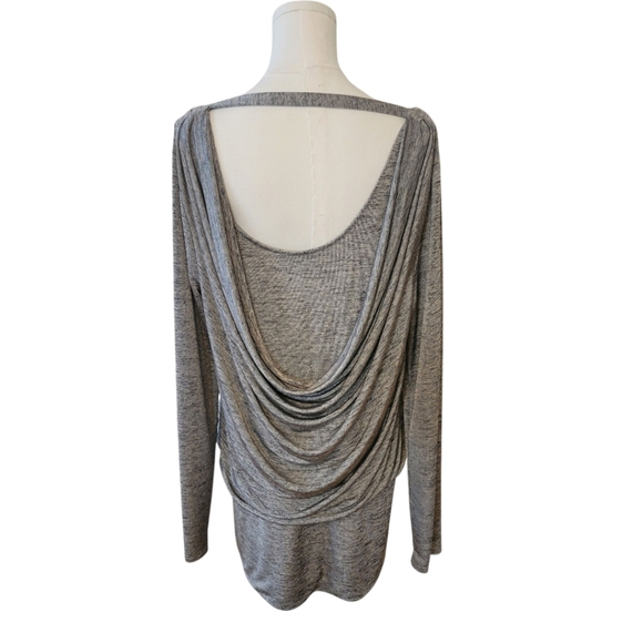 WHBM Black & Taupe Draped Back Tunic Top Size XL - Picture 4 of 5